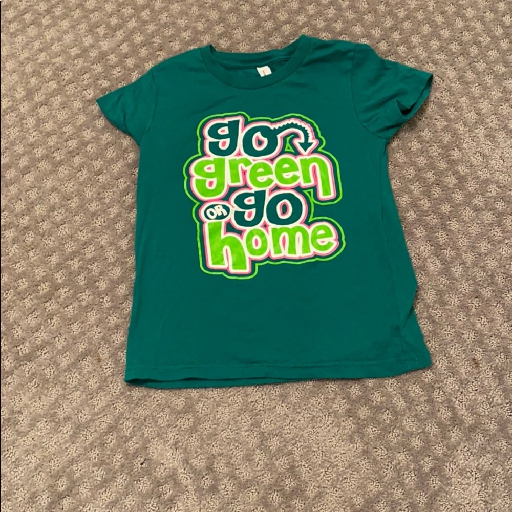 Go green or go home kids tee.